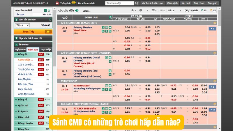 Sảnh CMD có những trò chơi hấp dẫn nào?